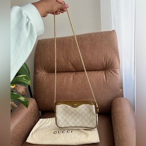 Vintage Gucci white monogram coated canvas